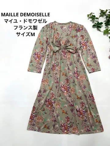 MAILLE DEMOISELLE 꽃무늬 7부 소매 원피스