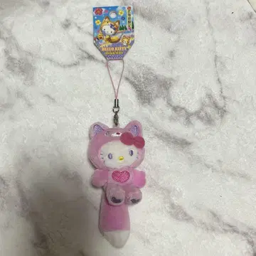 [레어] 홋카이도 한정 헬로키티 봉제 인형 스트랩 여우 고토치 키티