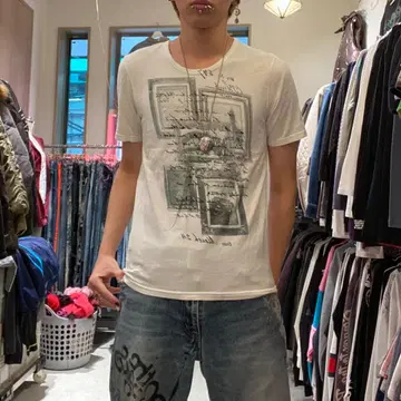MICHEL KLEIN HOMME 갸루 남자 그런지 y2k 프린트T셔츠