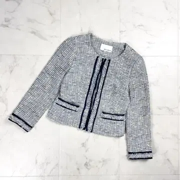 m's select 라메 트위드 자켓 그레이 사이즈 34*GD423