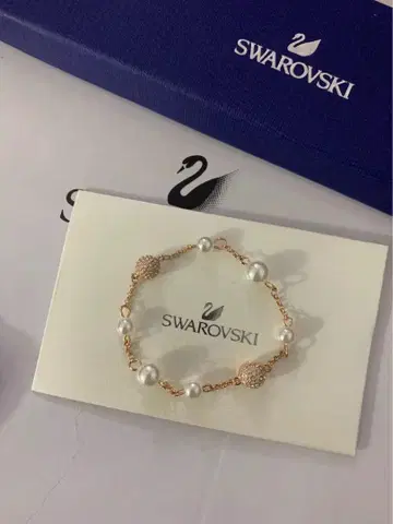 Swarovski 골드 펄 팔찌