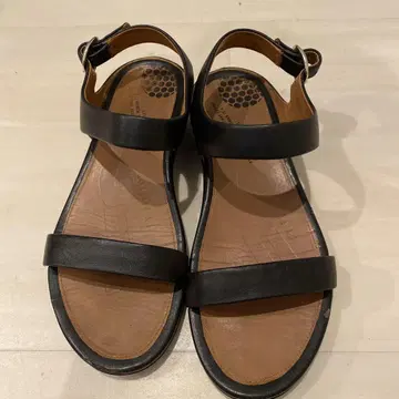 FitFlop 블랙 가죽 샌들 앵클 스트랩
