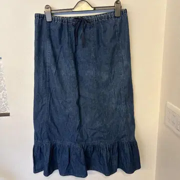 LAURA ASHLEY 데님 플레어 스커트 사이즈 13