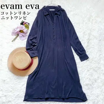 [코튼 린넨] evameva 에붐에바 부드러운 얇은 소재 니트 원피스