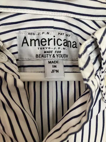 Americana 스트라이프 긴팔 셔츠 원피스