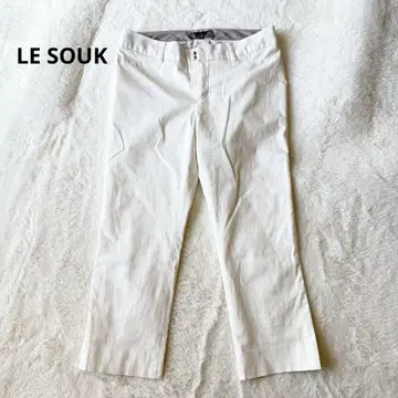 르수크 LESOUK 캐주얼 팬츠 크롭 오피스 36 화이트