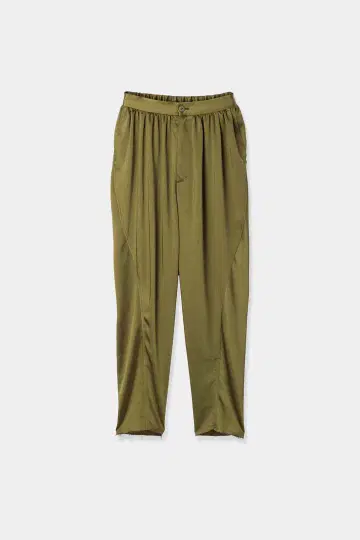 새상품! louren 로렌 vintage 새틴 코쿤 팬츠 카키 M