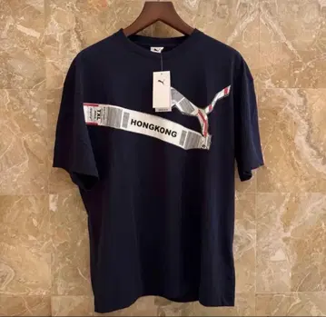 미사용 새상품 홍콩 한정판 PUMA 푸마 T셔츠 네이비 L
