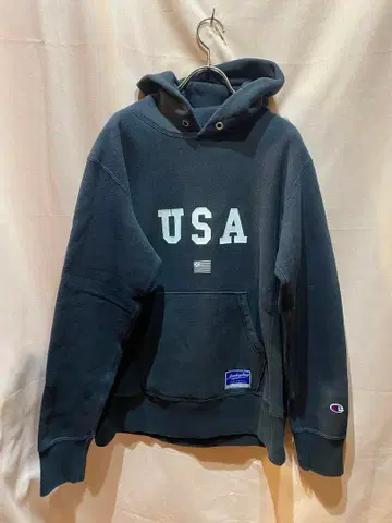 챔피온 USA 블랙 후드티 monkey time 리버스 위브