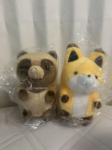 너구리와 여우 봉제 인형 M