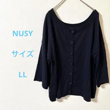 NUSY 네이비 오프숄더 반소매 가디건 냉방병 예방