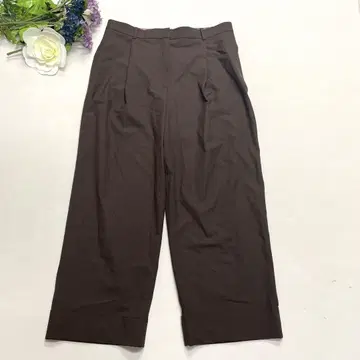 ZARA 브라운 와이드 레그 슬랙스 여성용 XL