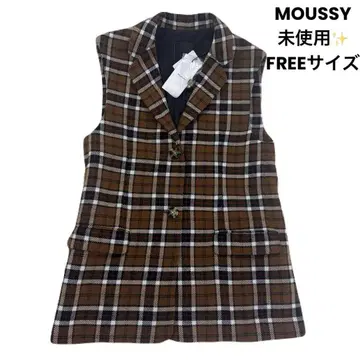 MOUSSY 마우지 테일러드 체크 무늬 베스트 FREE 사이즈