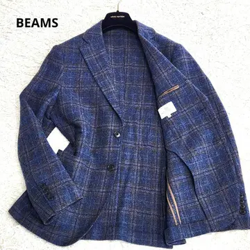 새상품급 빔즈 테일러드 자켓 48 울 체크 네이비