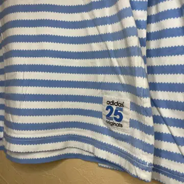 adidas 스카이블루 보더 롱T셔츠