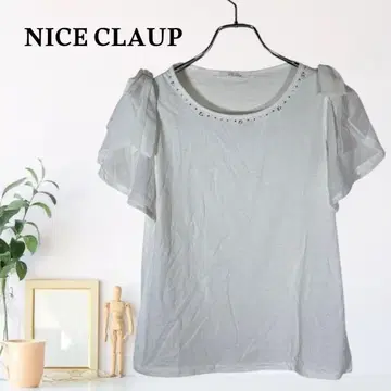 zB689 [ S ] NICE CLAUP 티셔츠 풀오버 시어 프릴