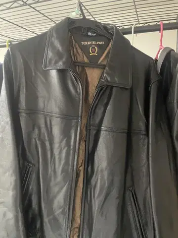 TOMMY HILFIGER 블랙 가죽 자켓
