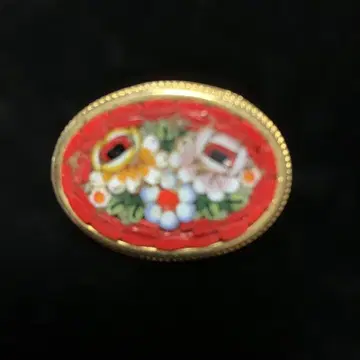 마이크로 모자이크 브로치 약 3.5 x 2.7cm