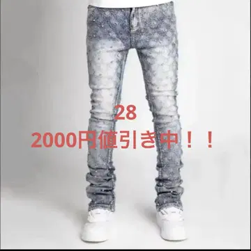 데미지 가공 28 스키니진 drip 슬림핏 바라바사스 구아피풍 해외산