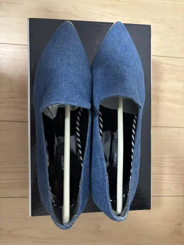 데님 블루 스틸레토 하이힐