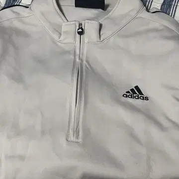 adidas 하프 지퍼 셔츠 M 화이트