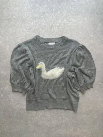 오리 자카드 니트탑 메리제니