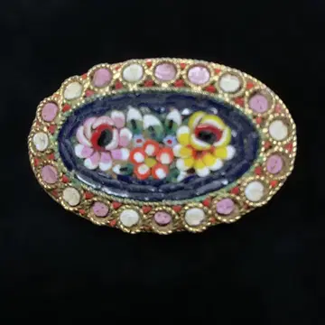 마이크로모자이크 브로치 약 5 x 3.4cm