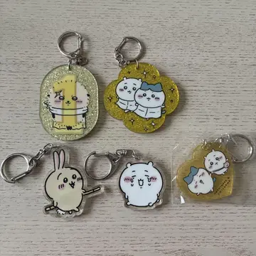 치이카와 (먼작귀) 라메 아크릴 키링 하치와레, 토끼, 랏코 5종