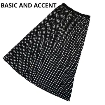[새상품] BASIC AND ACCENT 미들 도트 데신 플리츠 스커트