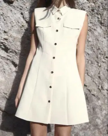 ZARA 크레이프 미니 원피스 슬리브리스 원피스
