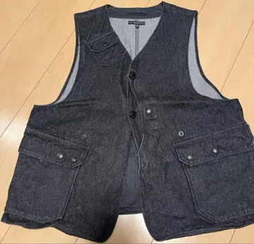 엔지니어드 가먼츠 블랙 데님 헌팅 베스트 사이즈 M 상태 좋음