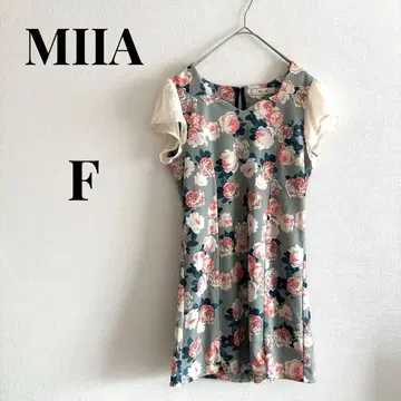 MIIA 미아 원피스 꽃무늬 올 패턴 쉬폰 원피스 미니 기장 장미 F