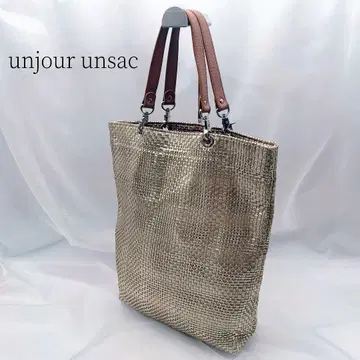 앙주르 앙삭 뜨개질 토트백 골드