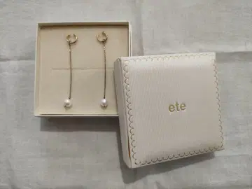 ete 펄 장식 롱 귀찌
