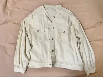 화이트 데님 자켓 F 사이즈 면100%