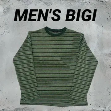 MEN'S BIGI 스트라이프 긴팔 니트 울 트레이닝복 M 사이즈