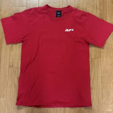 HUF 레드 T셔츠 그래픽 프린트
