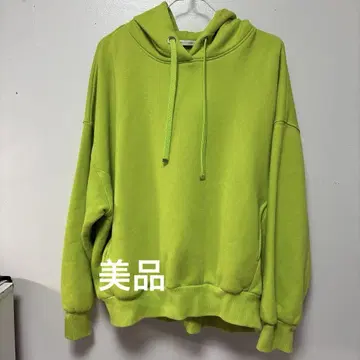 형광 그린 XL 후드티