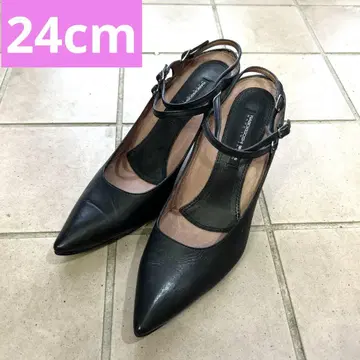 라보키고시 웍스 펌프스 뮬 24cm 가죽 블랙