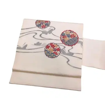 나고야 오비 흐르는 물에 나비, 눈꽃 모양에 꽃무늬 연색 KO-1284