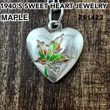 스위트하트 주얼리 메이플 단풍 칠보 세공 실버 빈티지 목걸이