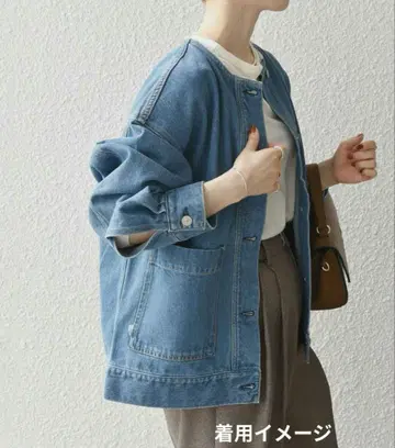 [ 새상품 ] 노카라 데님 블루종