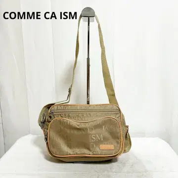 yu165 COMME CA ISM 숄더백 로고 패턴 카키 사선 가케