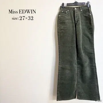 Miss EDWIN 데님 그린 27 x 32 코듀로이 팬츠