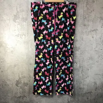 Y6023 구제 의류 패턴 팬츠 파자마 팬츠 블랙 90s Y2K