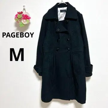 a4517 PAGEBOY 더블 체스터 코트 울 혼방 블랙 M