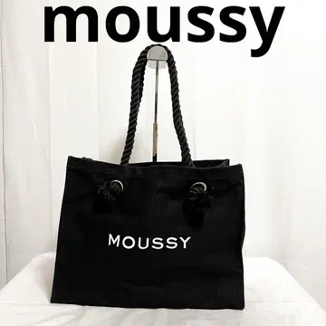 165 moussy 토트백 숄더백 로고 프린트 블랙