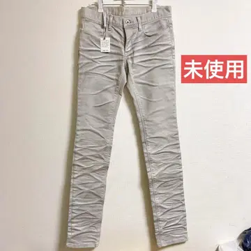 미사용 블랙바렛 라메 수염 입체 가공 데님 팬츠 닐바렛