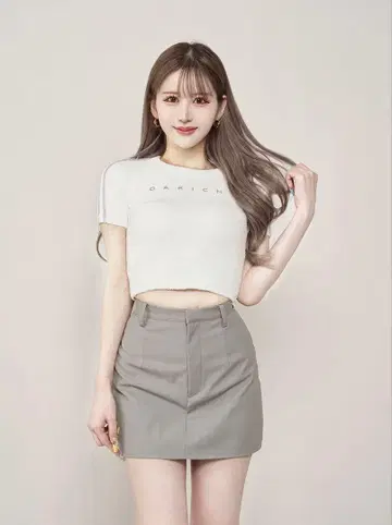 Darich 라인 파일 니트탑
