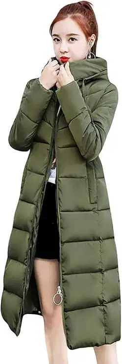 롱다운 방한 여성용 아우터 미라인 2XL 그린